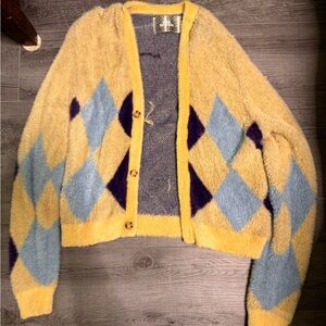 Urban Outfitters Cozy Argyle Pattern Women Sweater